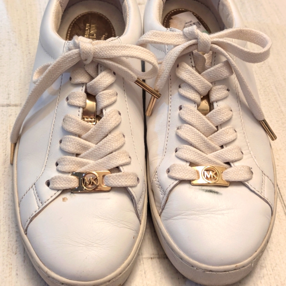 Michael Kors Cream and Gold Sneakers